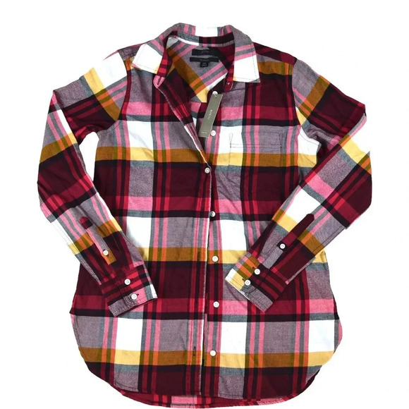 J. Crew Tops - NWT J. Crew || Women's Holiday Flannel Plaid Size 00 XXS Preppy Cozy Cabin